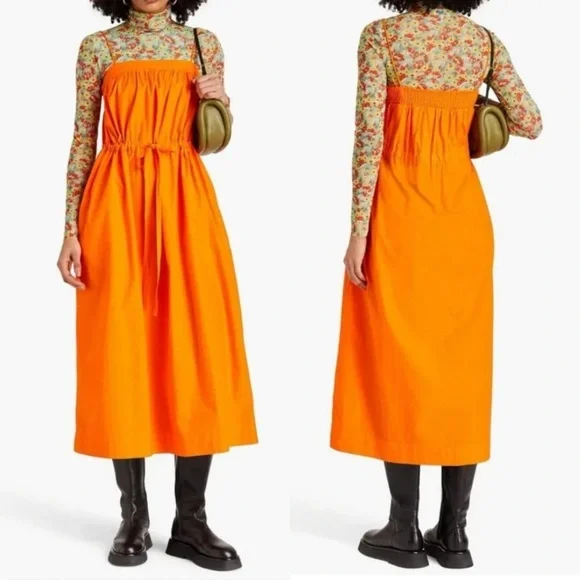 Ganni Strapless Orange Dress - Picture 7 of 8